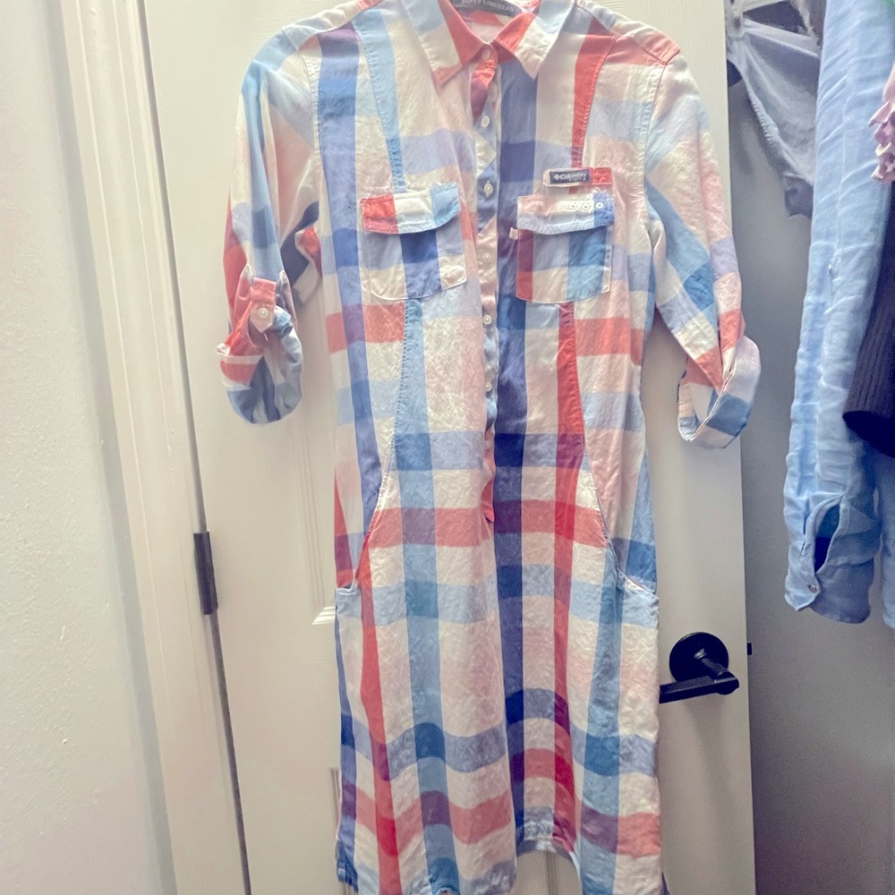 sleeved shirt dress